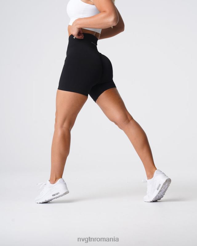 NVGTN pantaloni scurți solidi, fără cusături fitness negru femei F0DH429