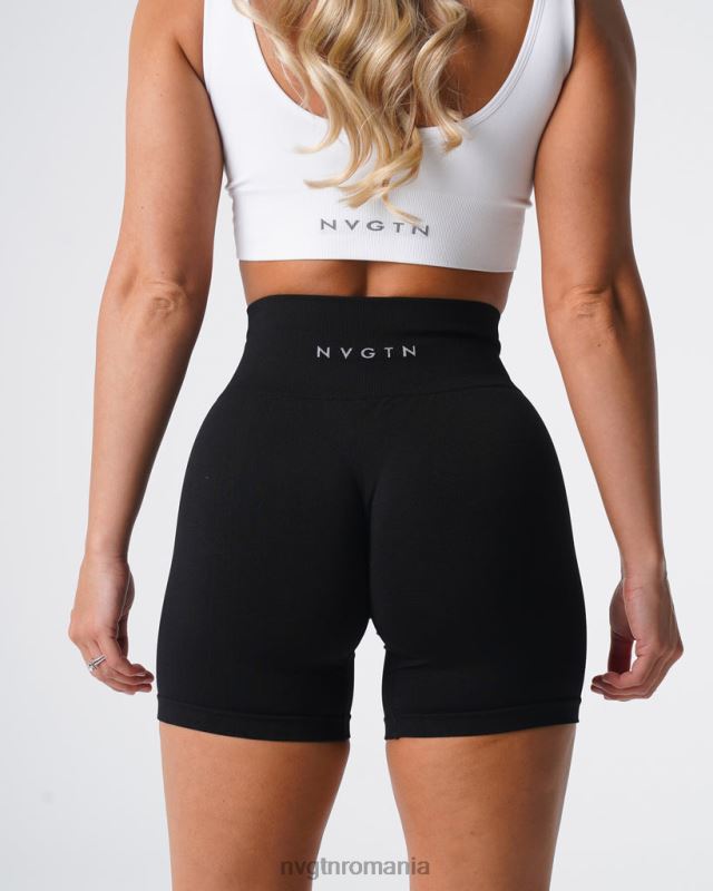 NVGTN pantaloni scurți solidi, fără cusături fitness negru femei F0DH429