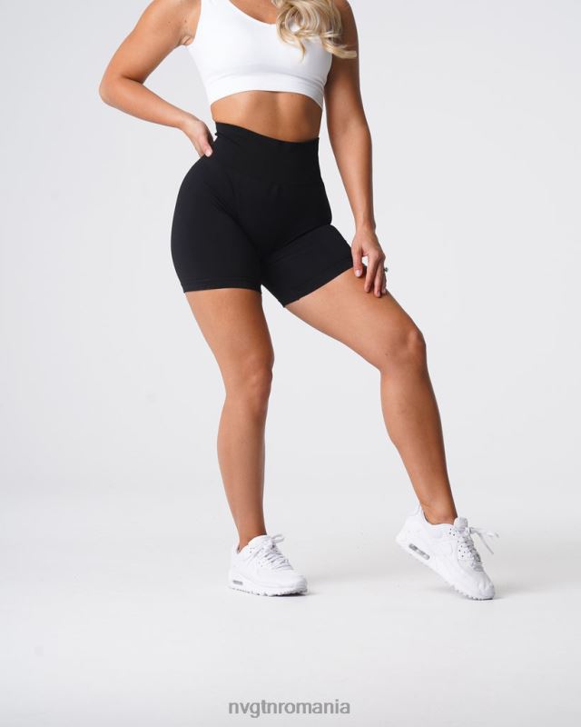 NVGTN pantaloni scurți solidi, fără cusături fitness negru femei F0DH429
