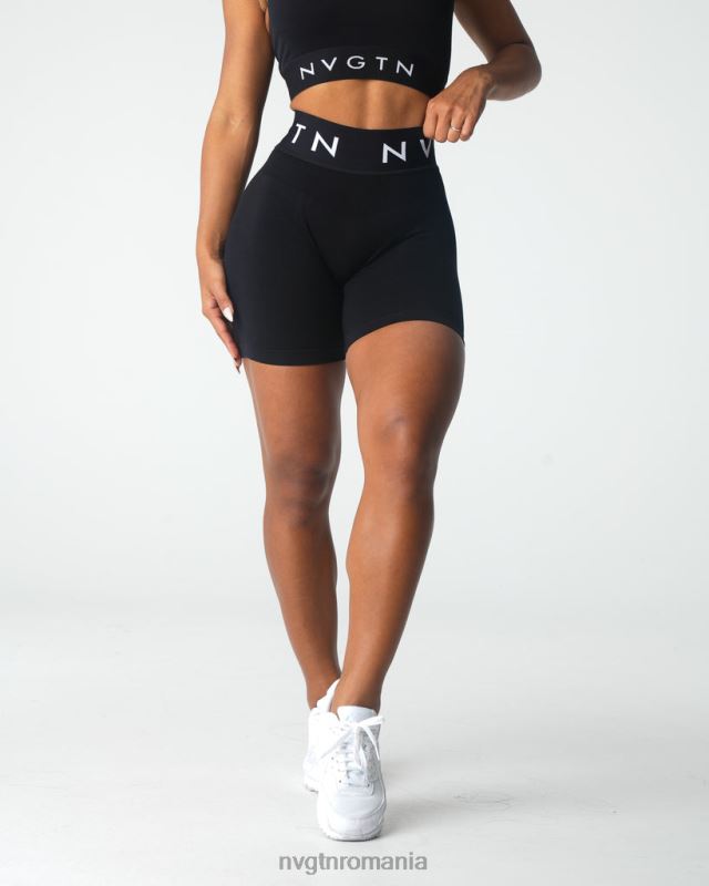 NVGTN pantaloni scurți sport fără sudură fitness negru femei F0DH430