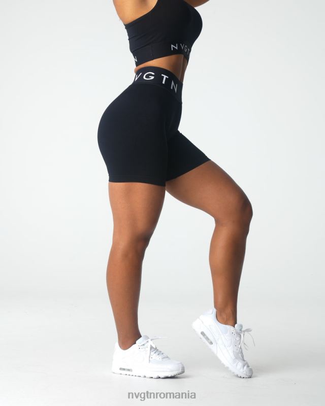 NVGTN pantaloni scurți sport fără sudură fitness negru femei F0DH430