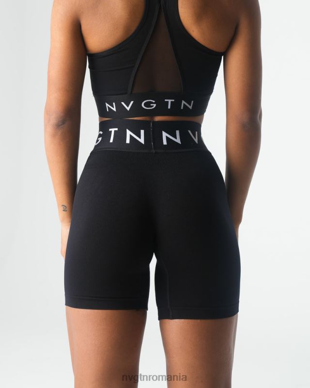 NVGTN pantaloni scurți sport fără sudură fitness negru femei F0DH430
