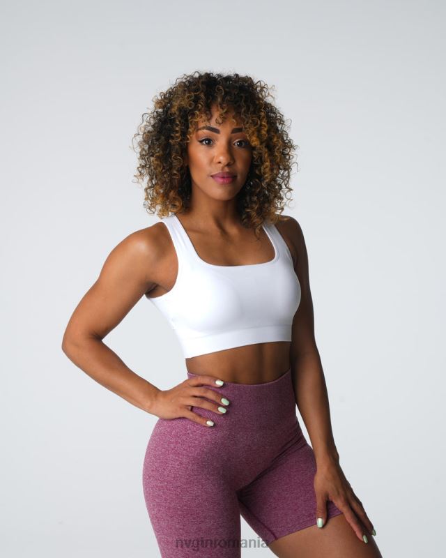 NVGTN împuternicește sutien fără cusături fitness alb femei F0DH2
