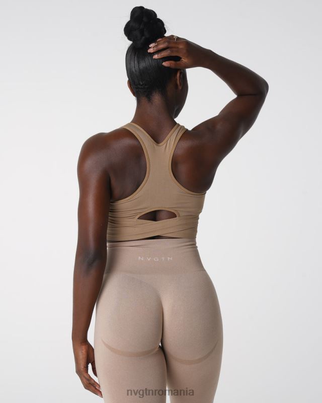 NVGTN sculptați topul sutienului fără cusături fitness bej femei F0DH145