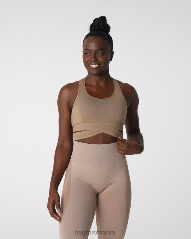 NVGTN sculptați topul sutienului fără cusături fitness bej femei F0DH145