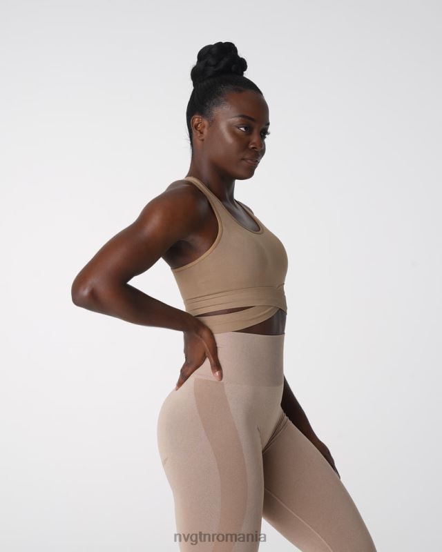 NVGTN sculptați topul sutienului fără cusături fitness bej femei F0DH145