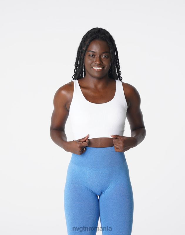 NVGTN sutien fără cusături cu nervuri desire fitness alb femei F0DH195
