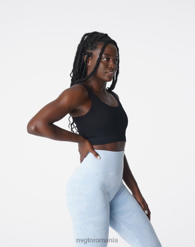 NVGTN sutien fără cusături cu nervuri desire fitness negru femei F0DH196