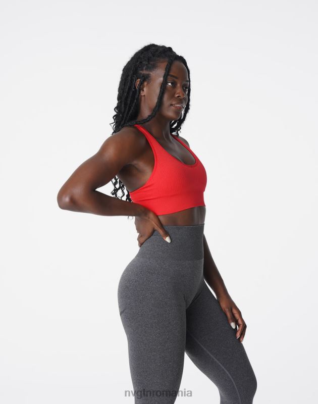 NVGTN sutien fără cusături cu nervuri galaxy fitness stacojiu femei F0DH167