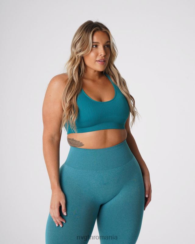 NVGTN sutien fără cusături cu nervuri galaxy fitness teal femei F0DH65