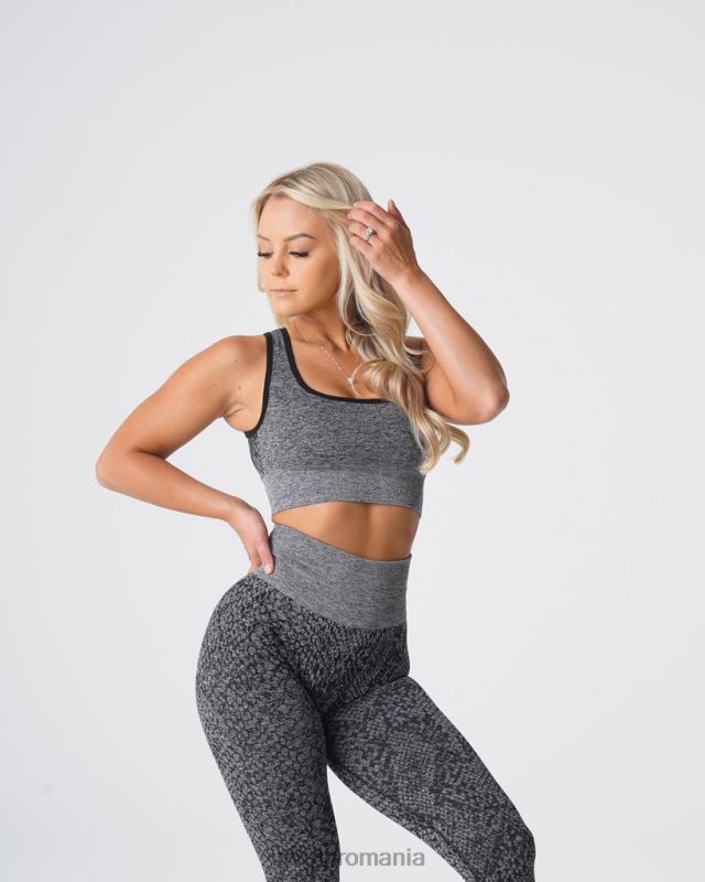 NVGTN sutien fără cusături eclipse din piele de șarpe fitness pete negre femei F0DH215