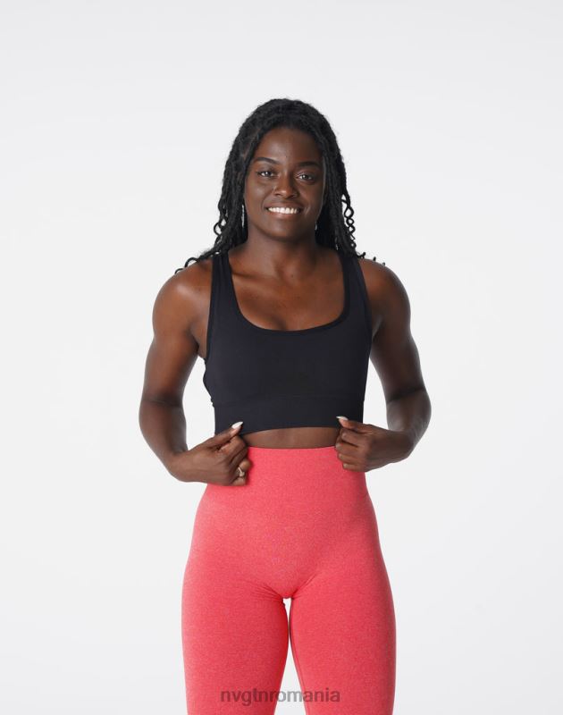 NVGTN sutien fără cusături eclipse fitness negru femei F0DH107