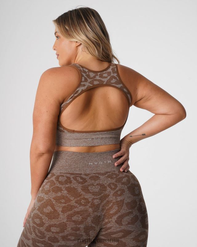NVGTN sutien fără cusături eclipse leopard fitness moca femei F0DH216