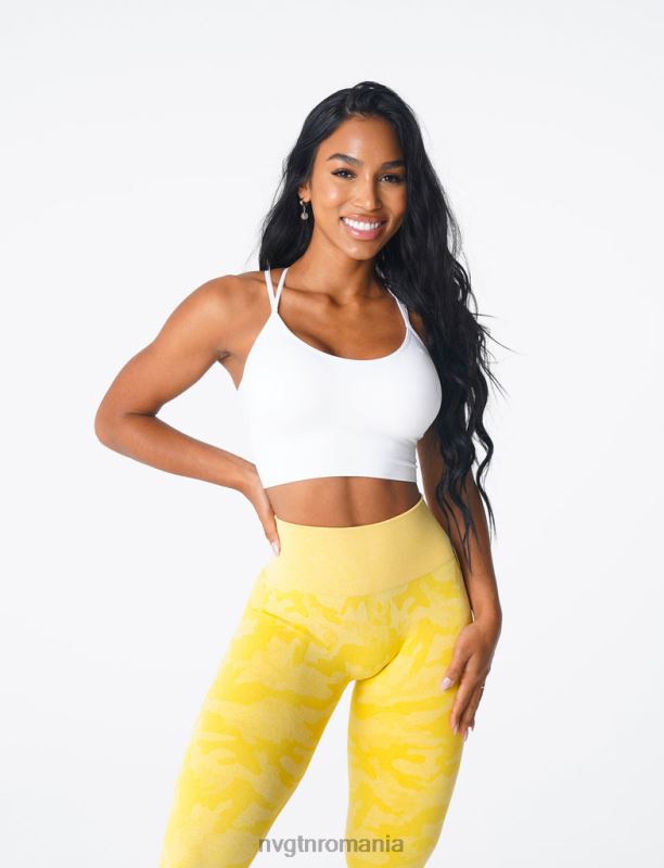 NVGTN sutien fără cusături înfloriți fitness alb femei F0DH163