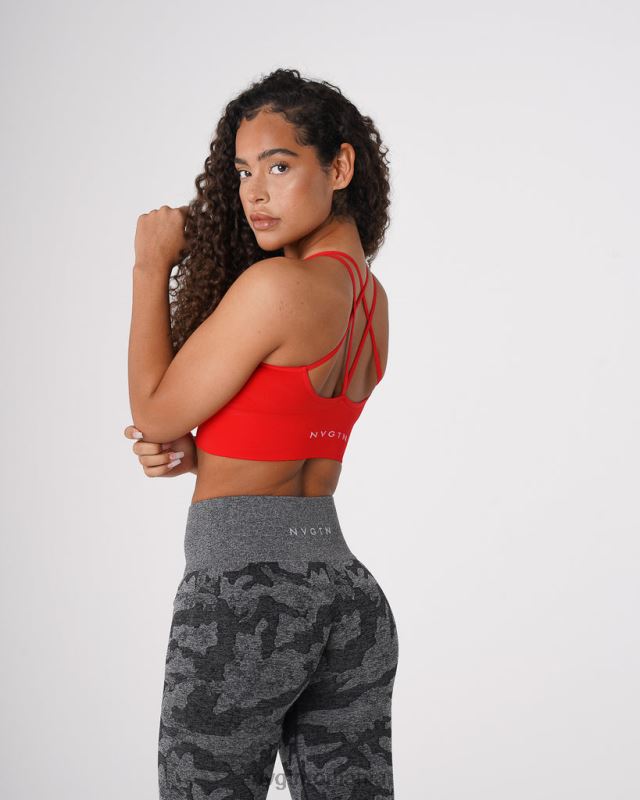 NVGTN sutien fără cusături înfloriți fitness stacojiu femei F0DH60