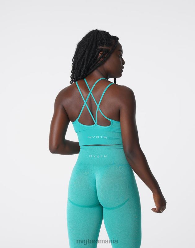 NVGTN sutien fără cusături înfloriți fitness turcoaz femei F0DH169