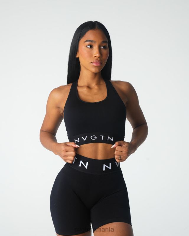 NVGTN sutien sport fără cusături fitness negru femei F0DH21