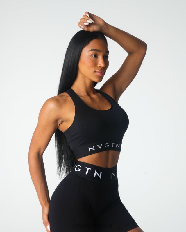 NVGTN sutien sport fără cusături fitness negru femei F0DH21