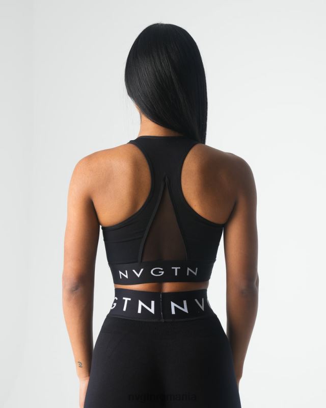 NVGTN sutien sport fără cusături fitness negru femei F0DH21