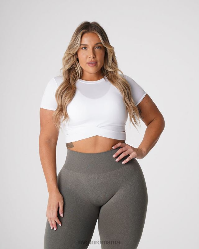NVGTN tricou crossbody fitness alb femei F0DH247