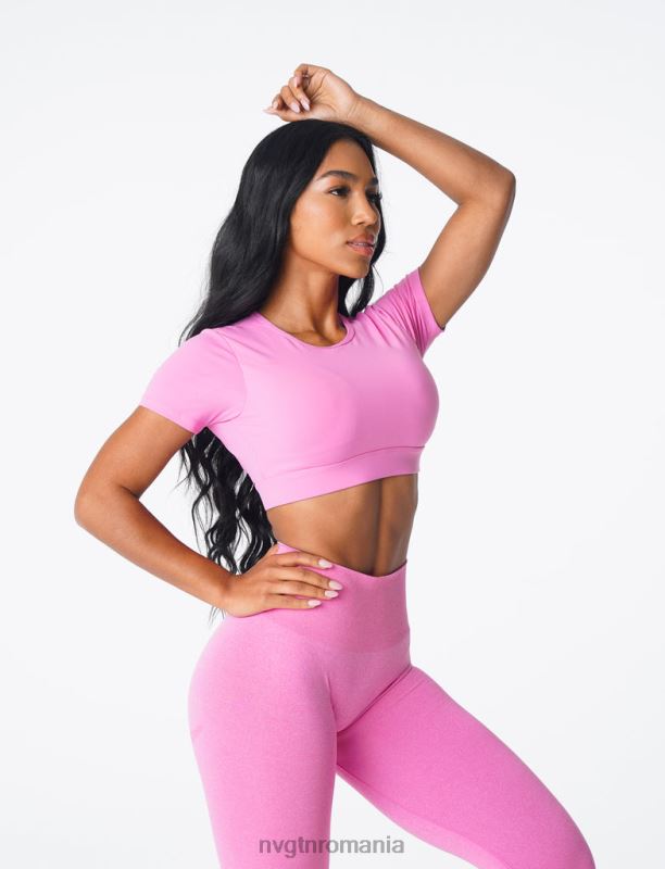 NVGTN tricou deschis la spate fitness gumă de mestecat roz femei F0DH79