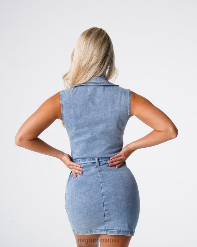NVGTN rochie mini din denim dulce surpriză mod de viata spalare usoara femei F0DH720